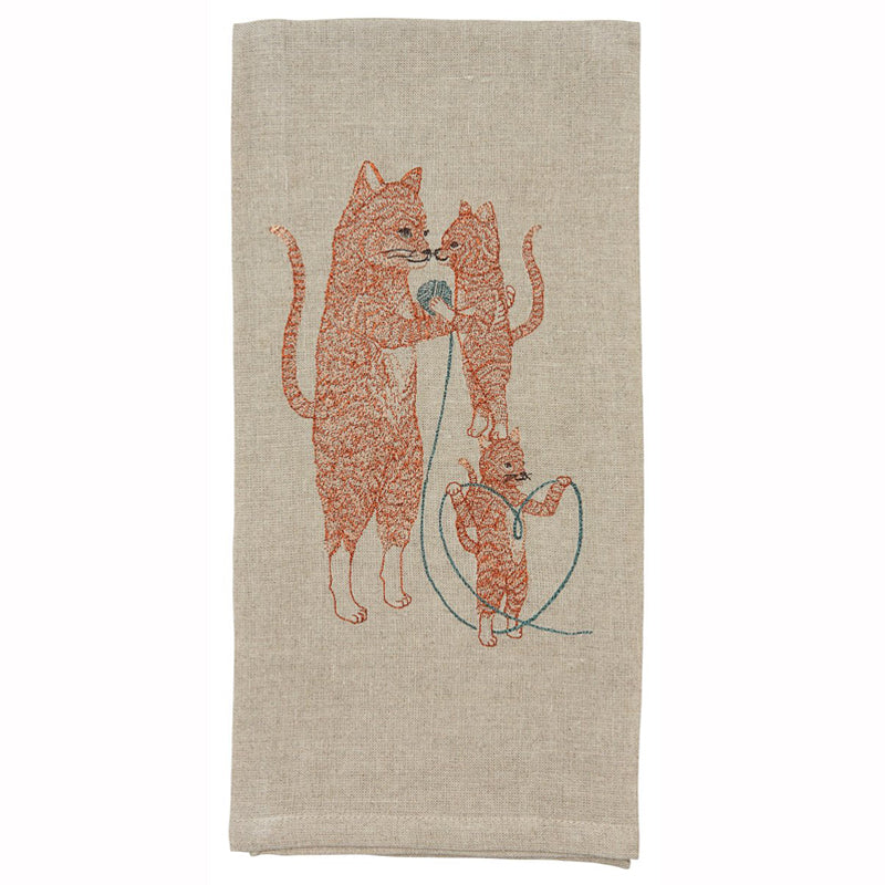 Mama Cat + Kittens Tea Towel