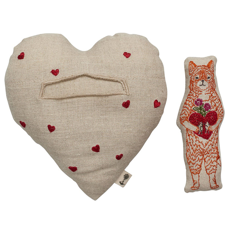 Fox Heart Pocket Valentine Pillow