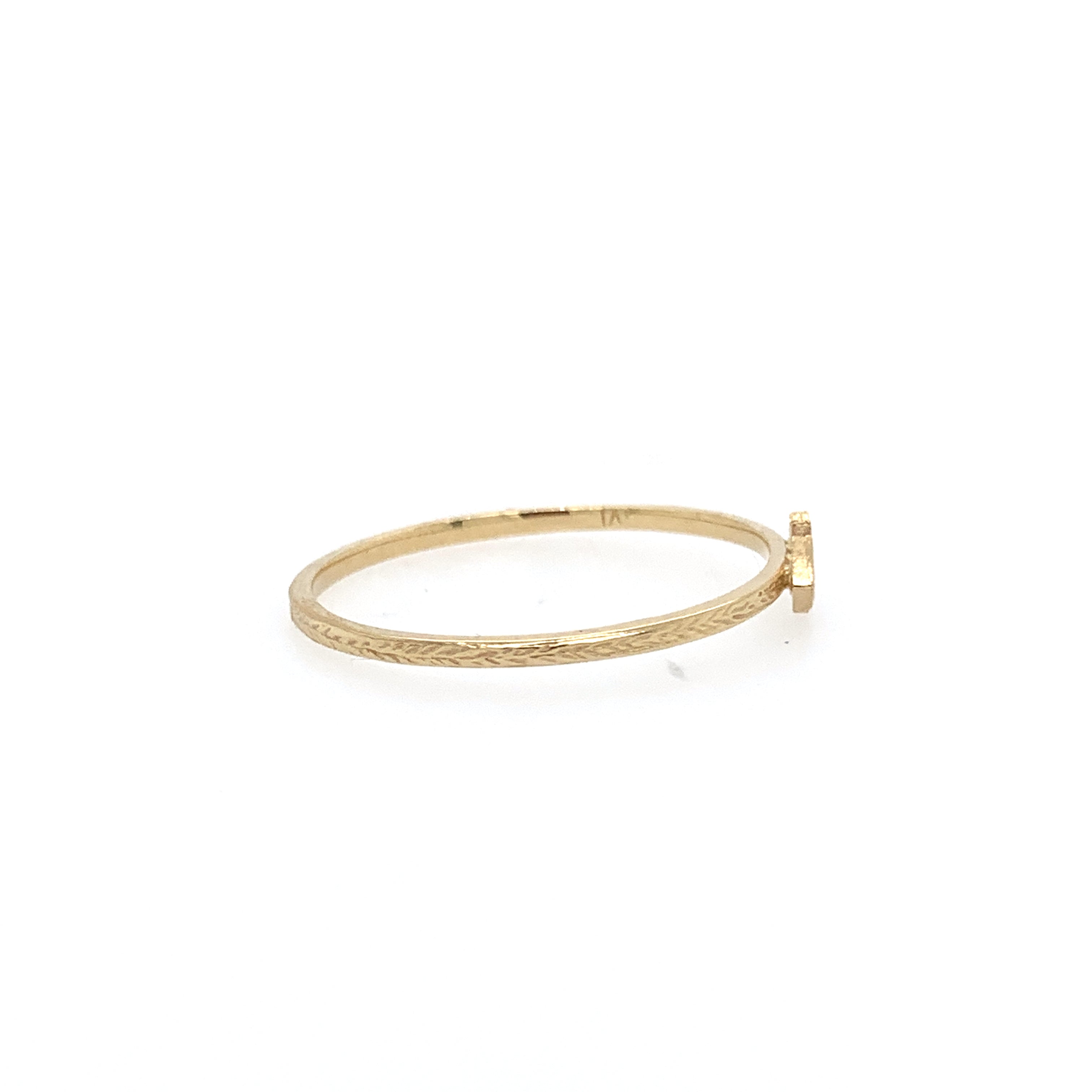 14k Fishbone Stacking Ring
