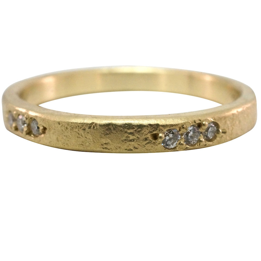 **18K Diamond Weathered Band** - KESTREL