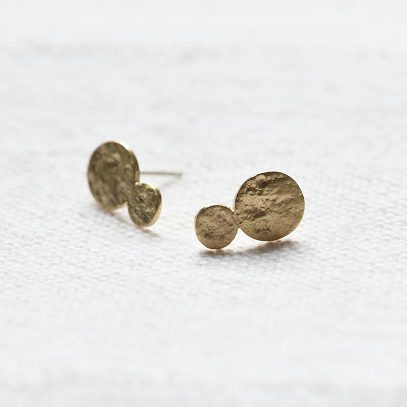 Brass Double Circle Studs