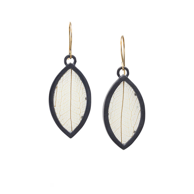 Small Leaf Encasement Earrings
