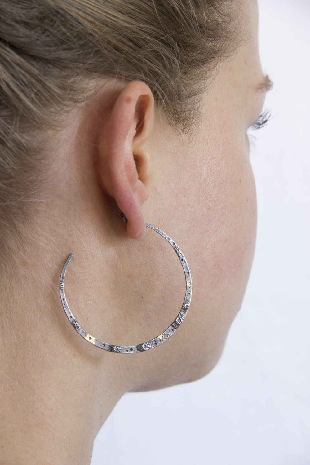 Large Mahina Crescent Hoops SS