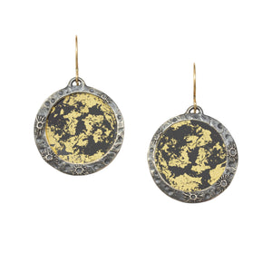 Black + Gold Moon Encasement Earrings
