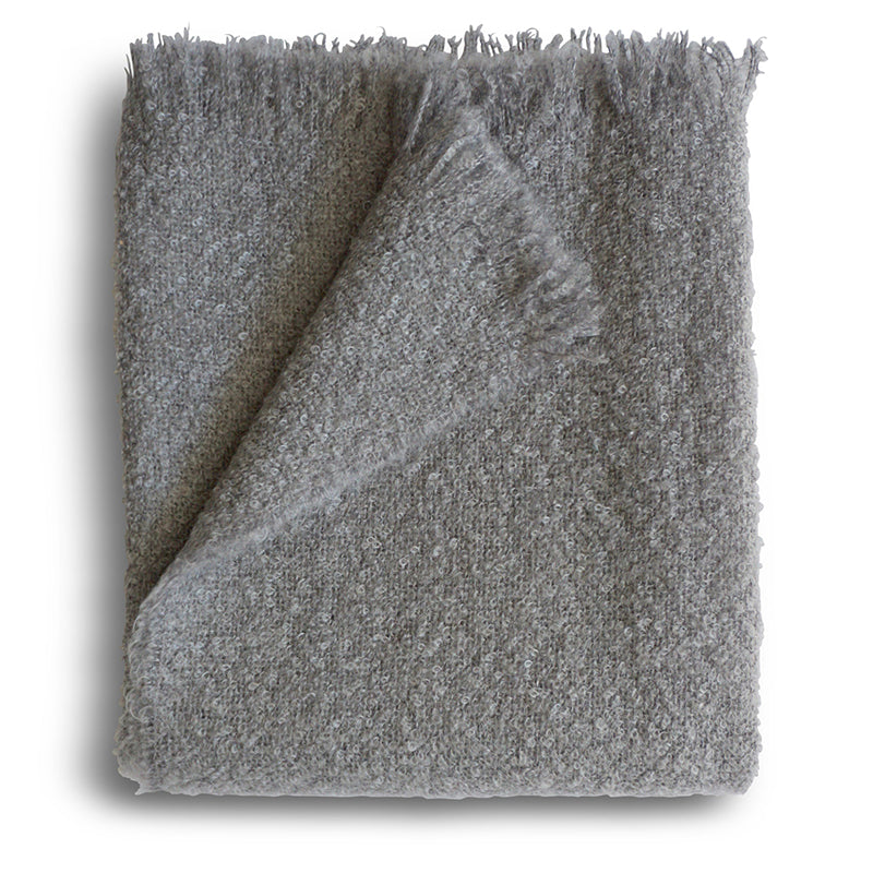 Mohair Bouclé Throw - Soft Grey