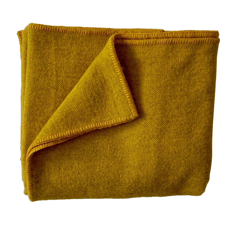 Merino Wool TWIN Blanket - Chartreuse Whip Stitch