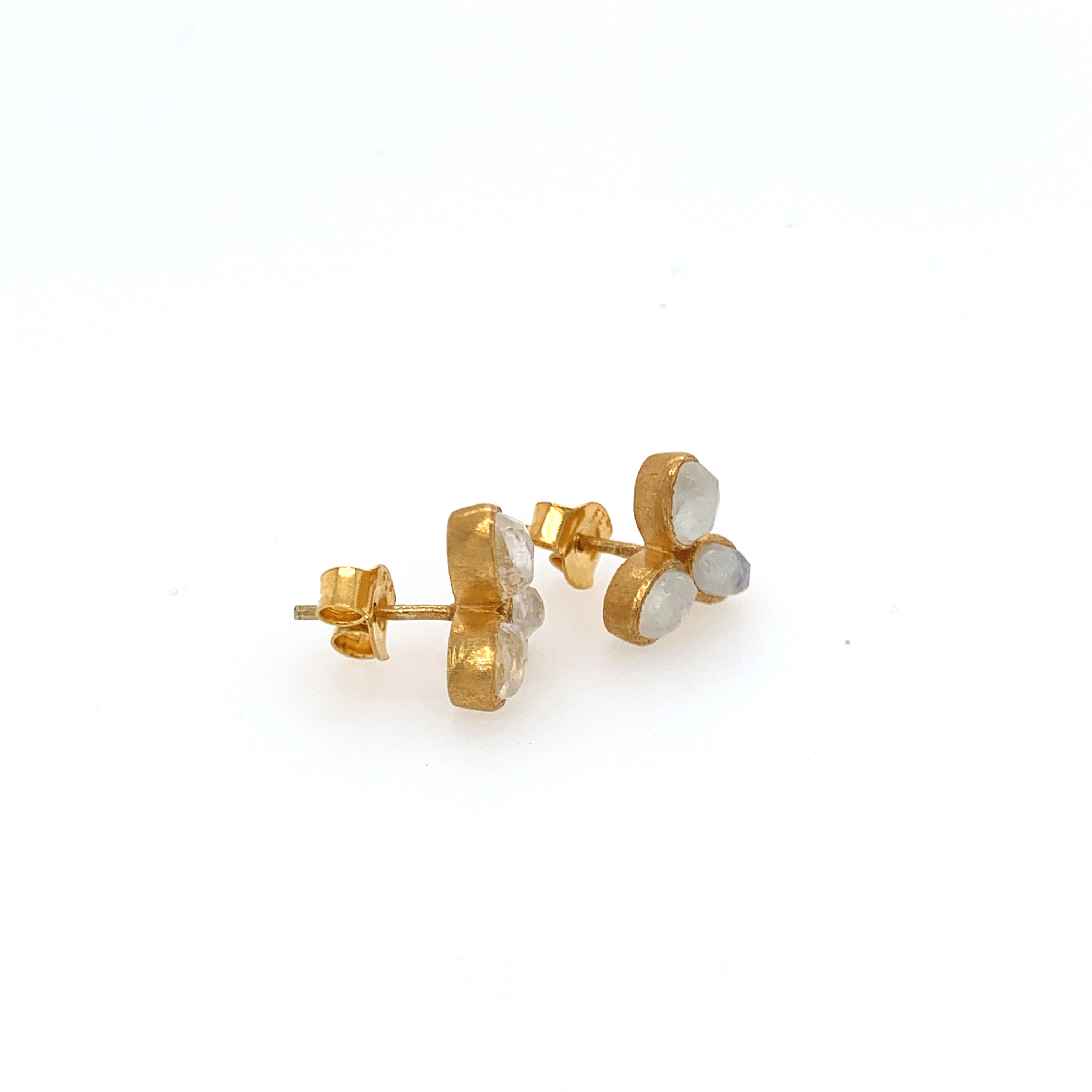 Moonstone Flower Studs