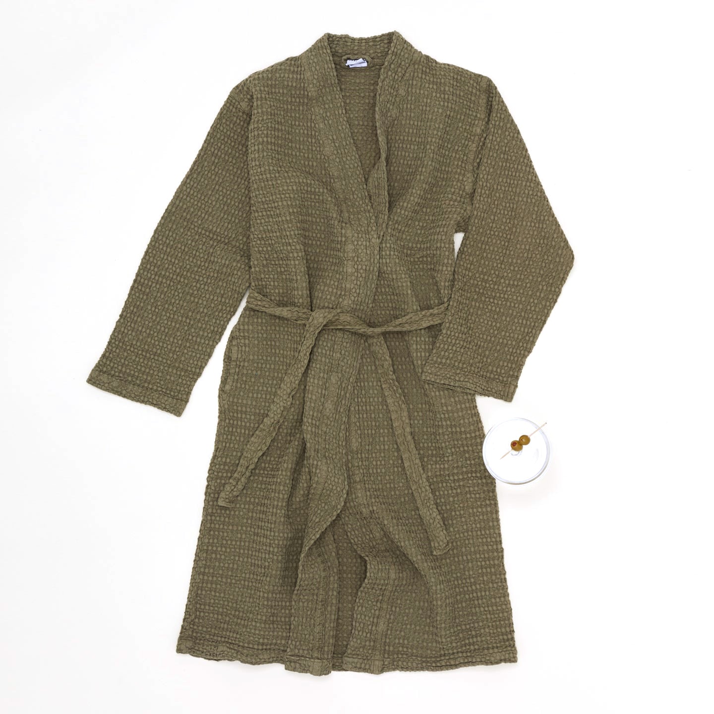 Waffle Bathrobe - Olive