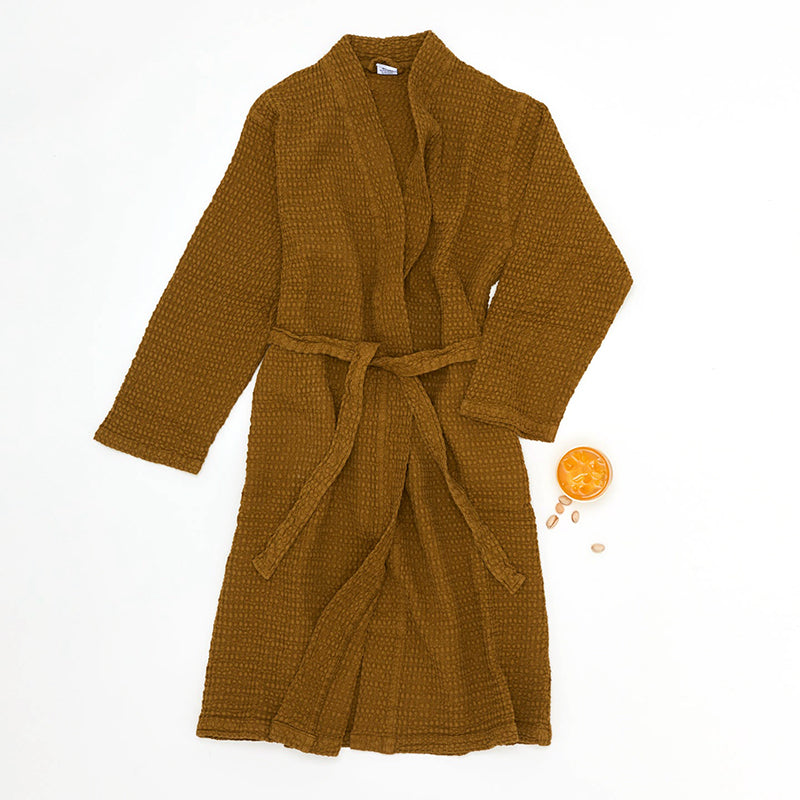 Waffle Bathrobe - Mossy Bronze
