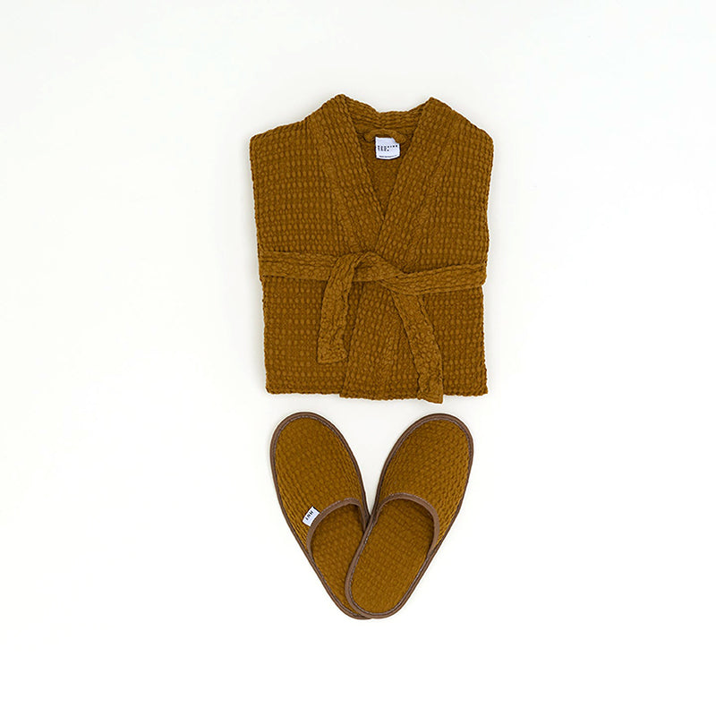 Waffle Bathrobe - Mossy Bronze