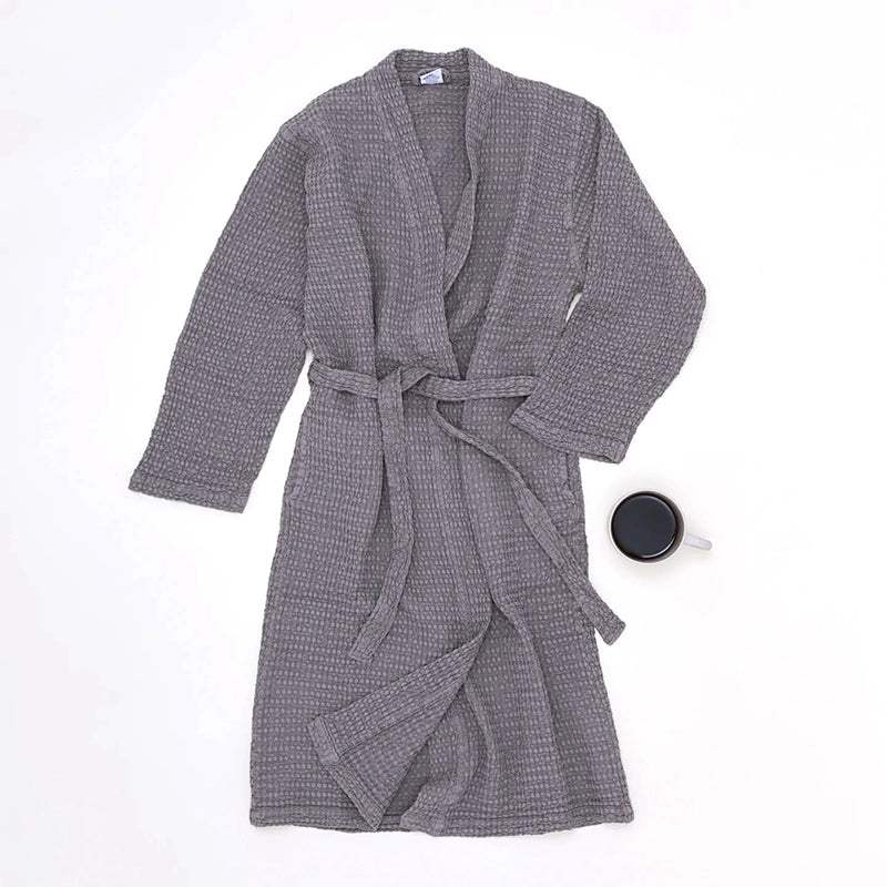 Waffle Bathrobe Dark Grey