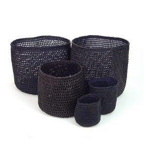 Iringa Basket - Open Weave Black