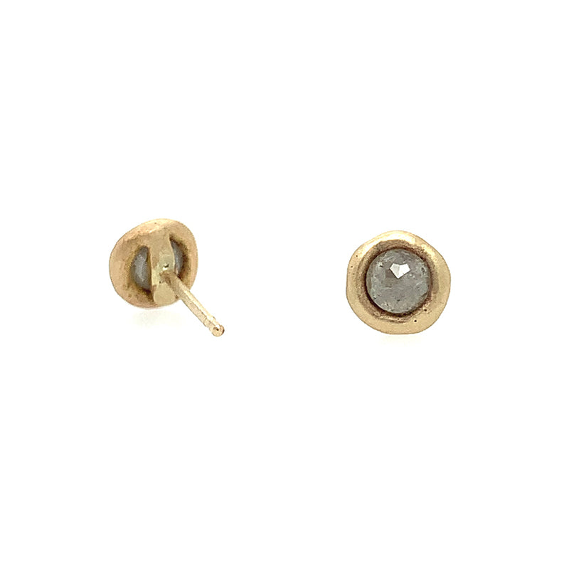 Rose Cut Diamond Portal Studs - Light Grey