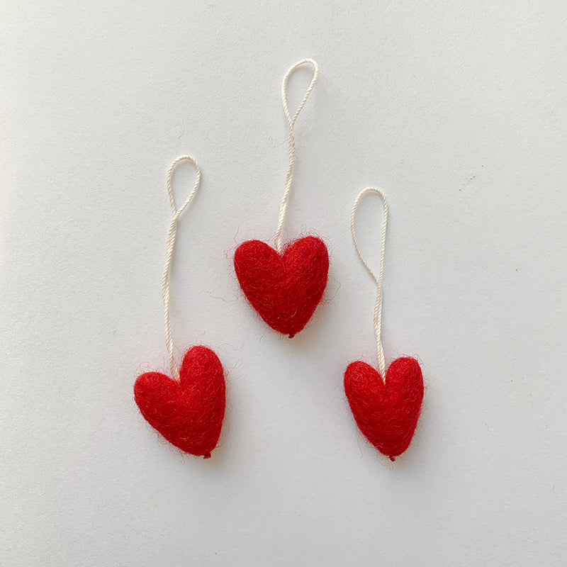 Felted Heart Ornaments