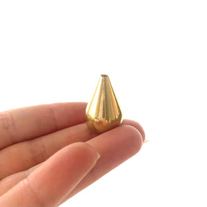 Tiny Brass Incense Holder - Tall Cone