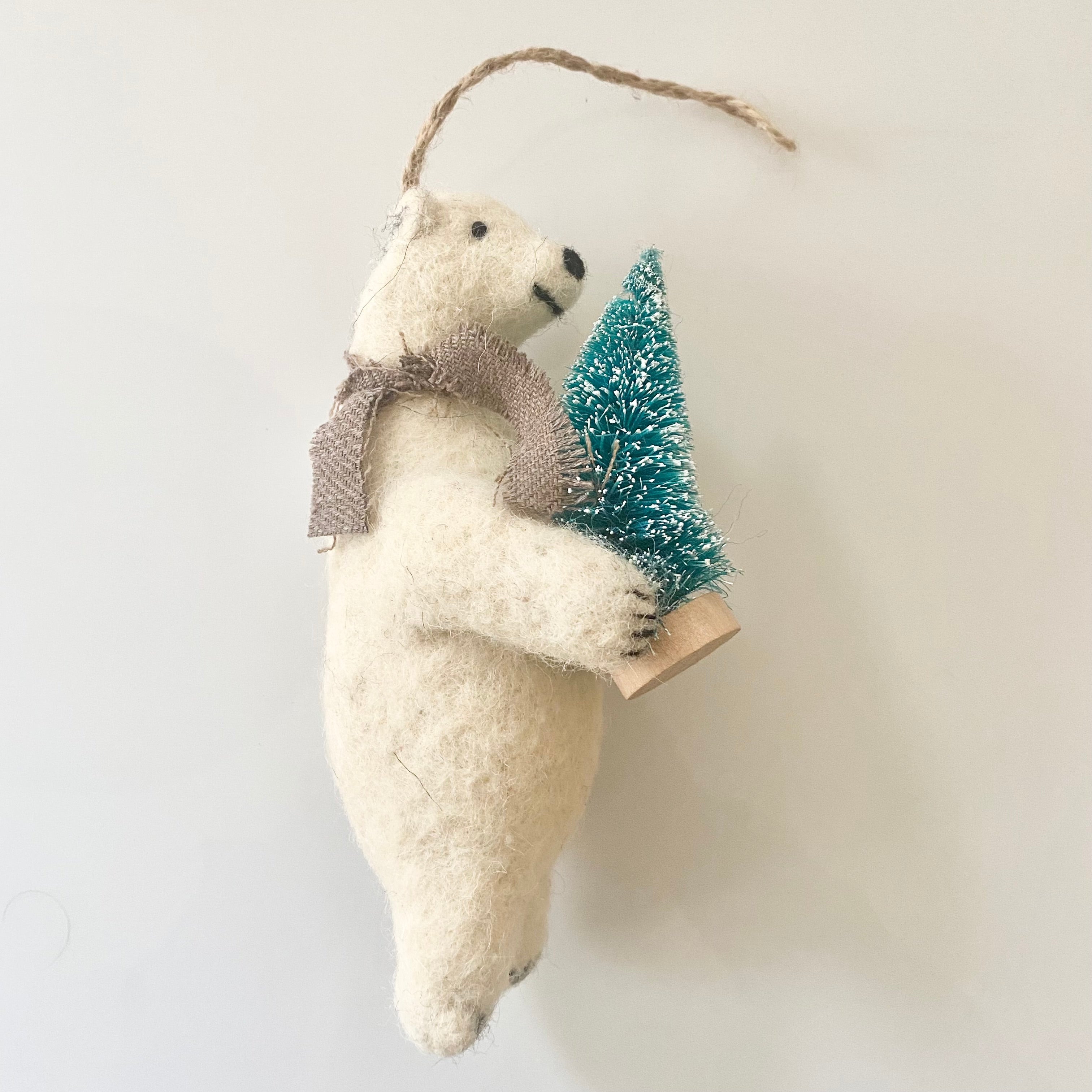 Felt Polar Bear Tree Ornament