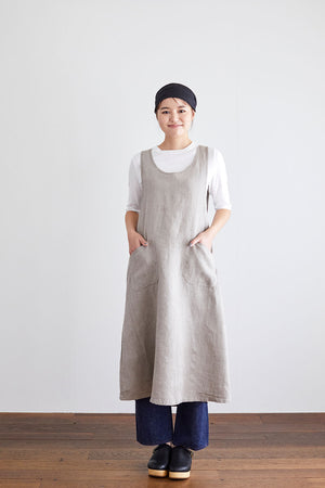 Linen Over Dress Apron (Natural)
