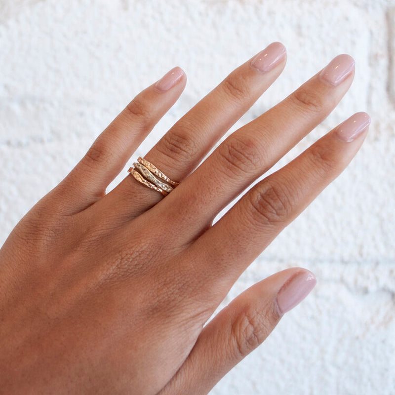 14K Yellow Gold Stingray Stacking Ring