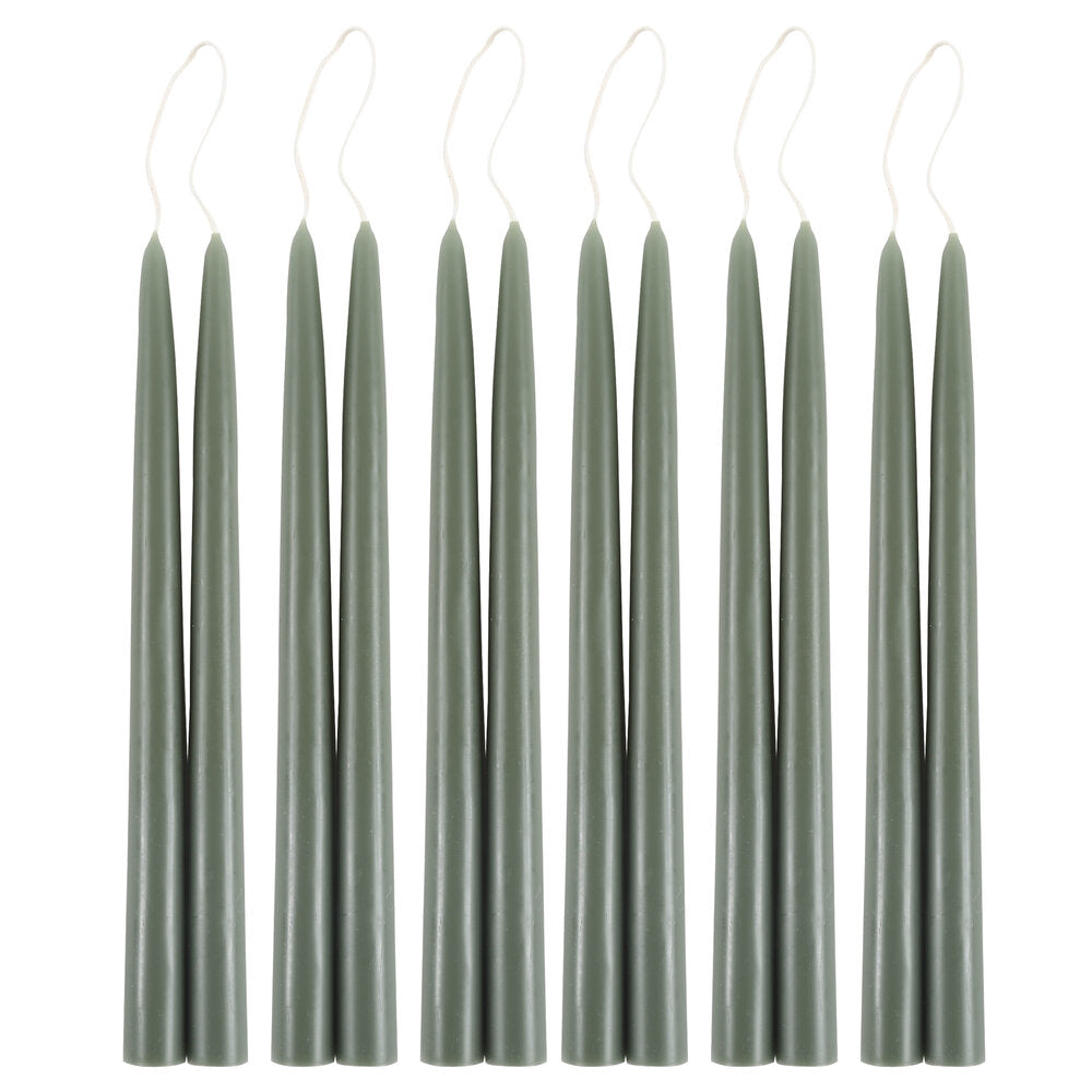 12" Taper Candles - Moss