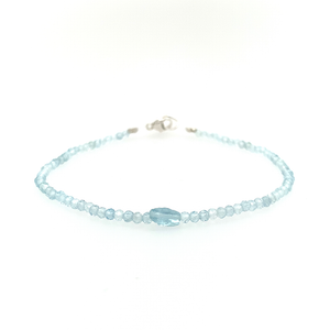 Blue Topaz + Aquamarine Beaded Bracelet