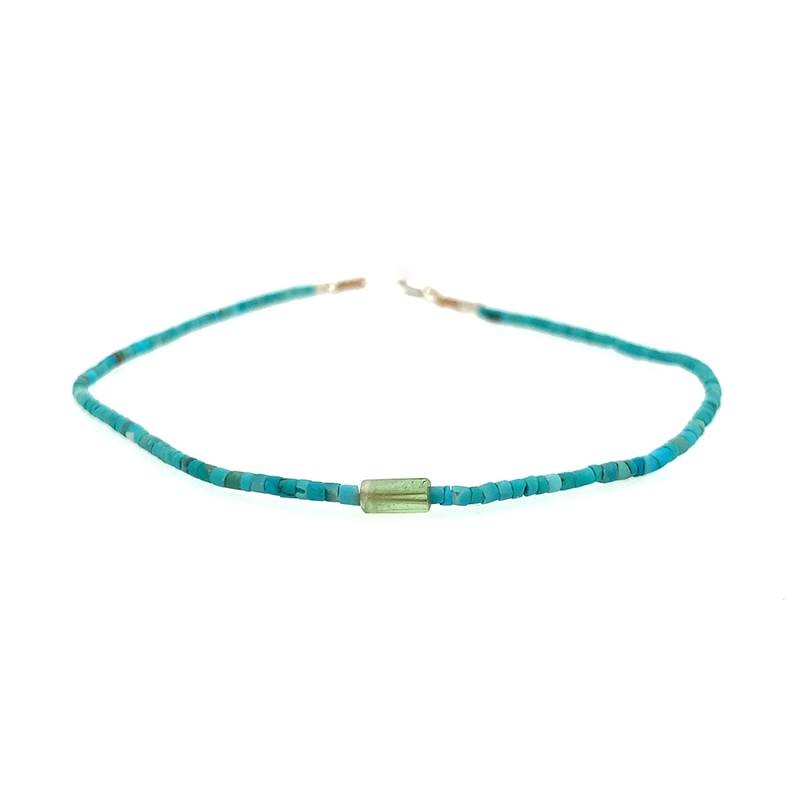 Seed Turquoise + Tourmaline Beaded Bracelet