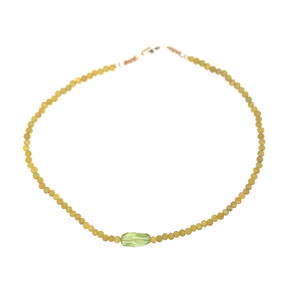 Olive Opal + Peridot Bead Bracelet