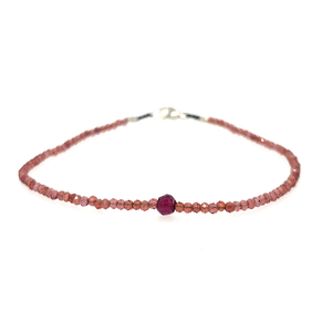 Garnet Accent Beaded Bracelet