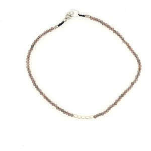 Chocolate Moonstone + Pearls Beaded Bracelet
