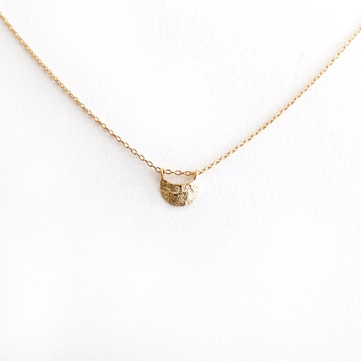 14K Rough Crescent Moon Necklace - KESTREL