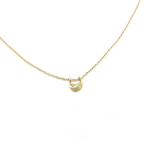14k Small Rough Crescent Necklace