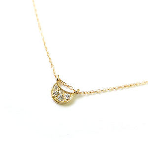 Pavé Diamond Crescent Necklace