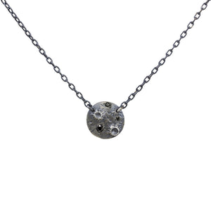 Full Moon Pendant Necklace (Black Diamonds)