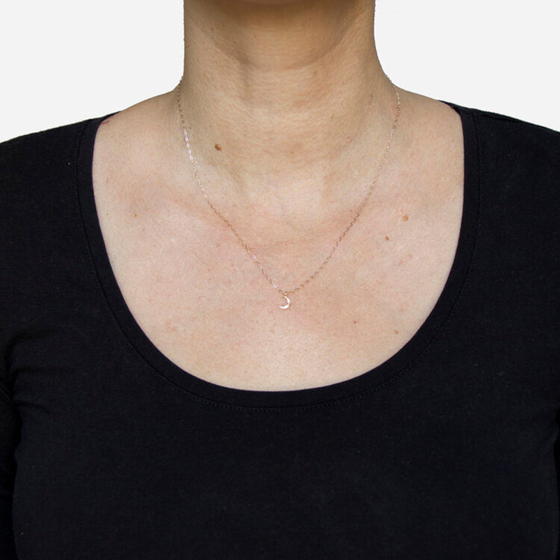 Tiny Gold Crescent Moon Necklace