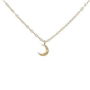Tiny Gold Crescent Moon Necklace