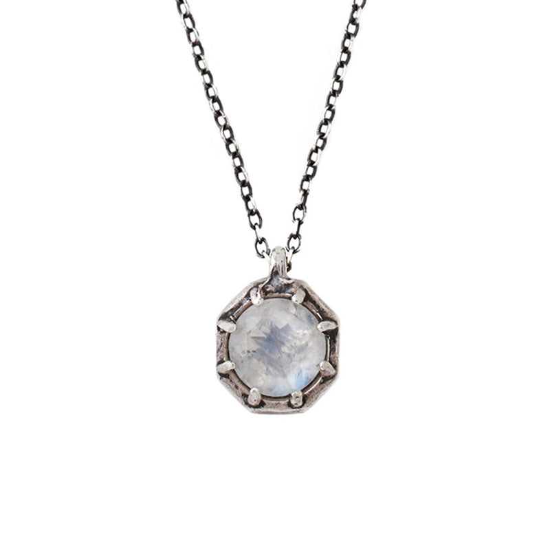 Large Octagon Pendant Necklace SS