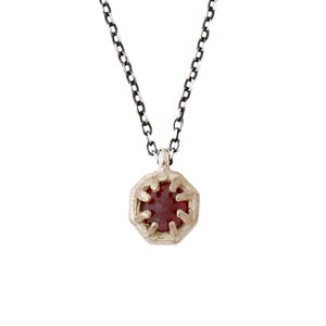 Tiny Octagon Necklace 14k/SS