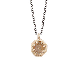 Tiny Octagon Necklace 14k/SS