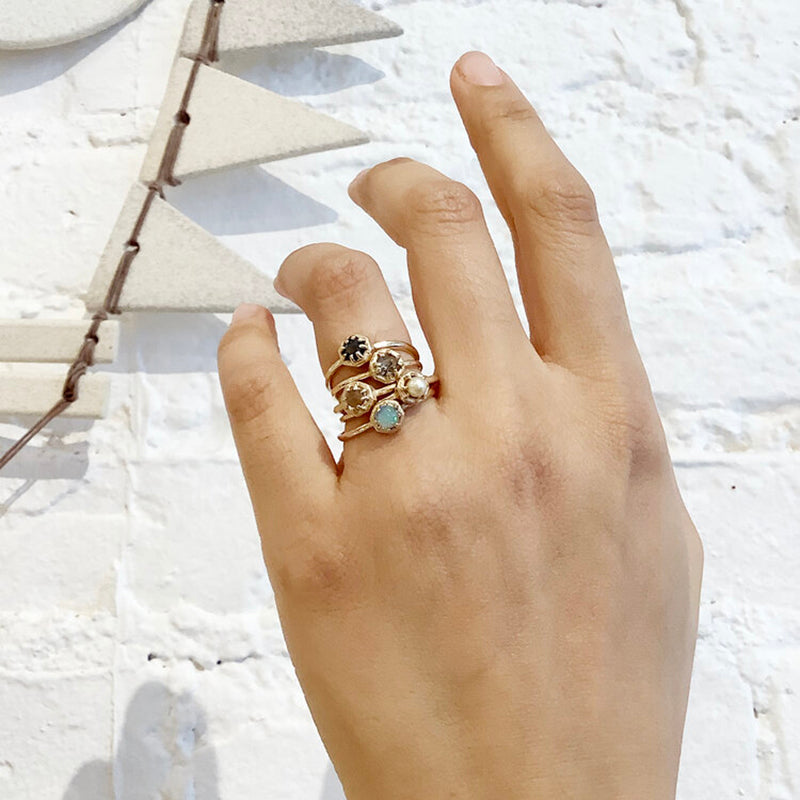 14k Tiny Octagonal Akoya Pearl Ring 25% OFF FINAL SALE