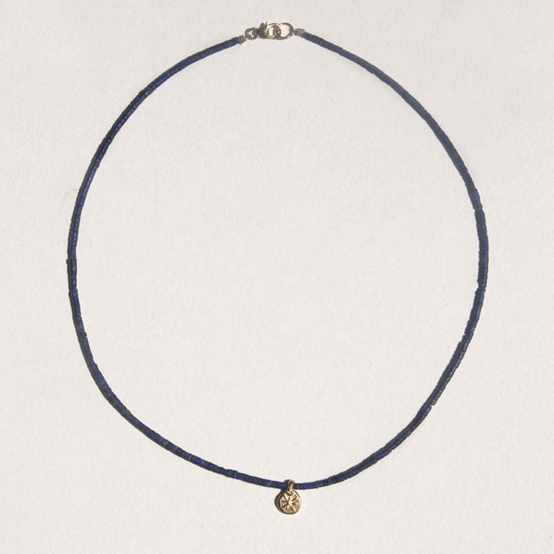 Petite Star Lapis Beaded Necklace