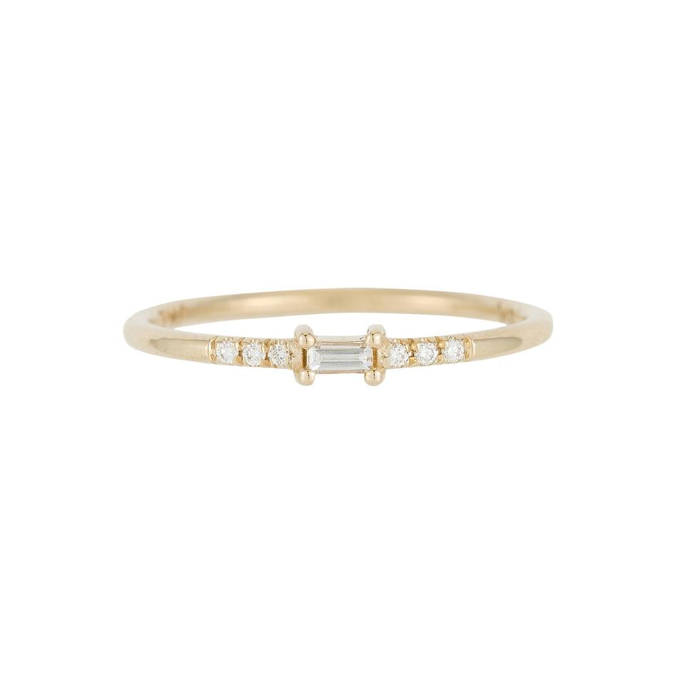 14K Petite Baguette Equilibrium Ring - KESTREL