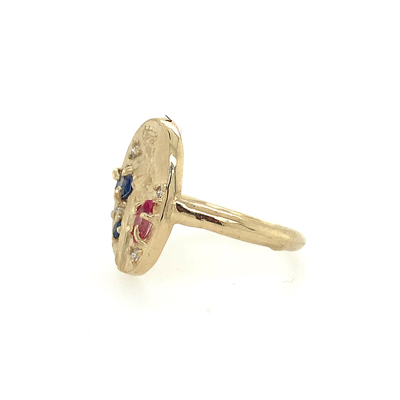 Dancing Girl Signet Ring 14K