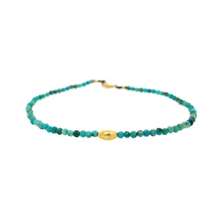 Turquoise Bracelet with 18k Bead