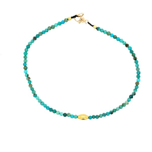 Turquoise Bracelet with 18k Bead