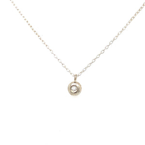 SS Diamond Solitaire Necklace