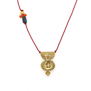 Mineret Talisman with Turquoise on Red Nylon