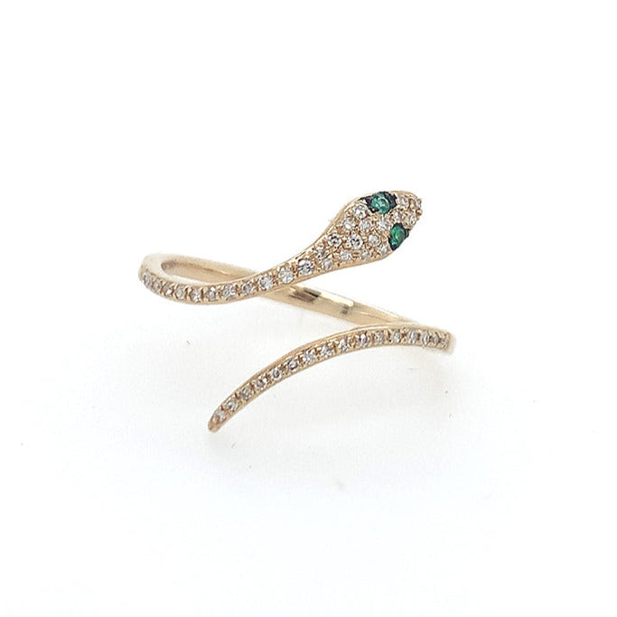 **SNAKE Ring - YG Emerald Eyes**