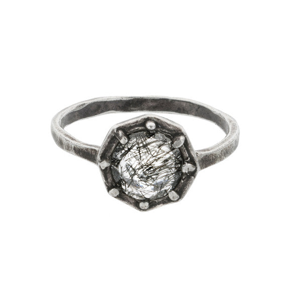 Black Rutilated Quartz Ring - KESTREL