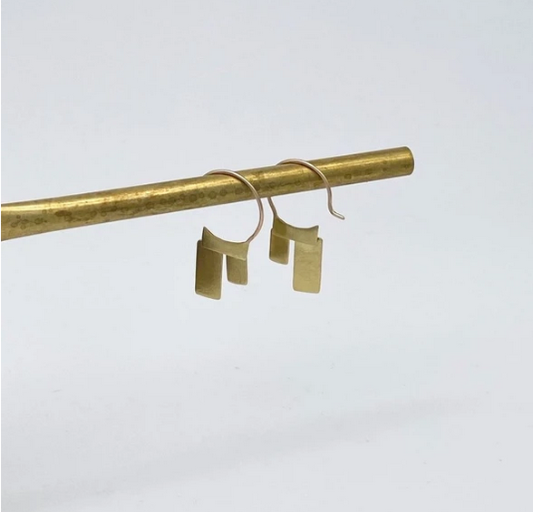 Brass Bambu Hoop Earring