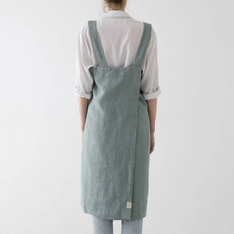 Linen Tales Pinafore Apron - Green Milieu