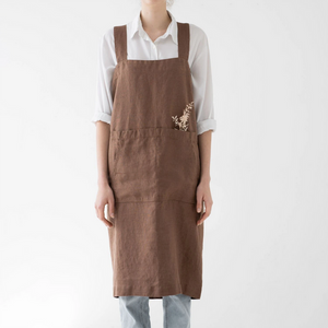 Linen Tales Pinafore Apron - Nutmeg